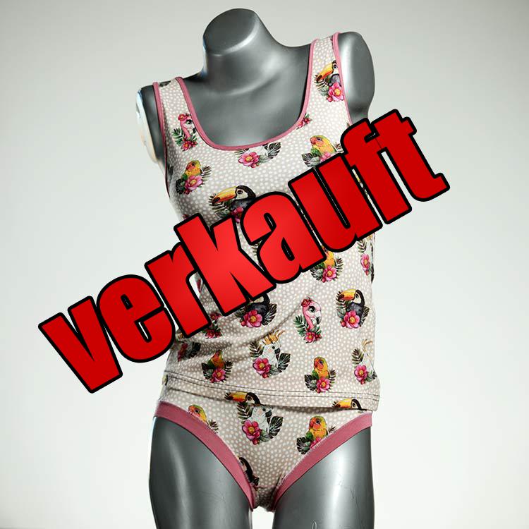 gemusterte schöne bequeme preiswerte Unterwäsche Set für DamenPanty / Hotpant mit Top aus Baumwolle