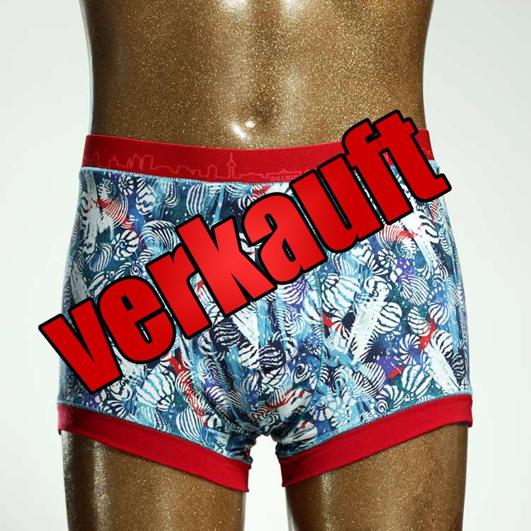 gemusterter nachhaltiger bunter farbiger Herrenshort, Unterwäsche aus Baumwolle für Herren