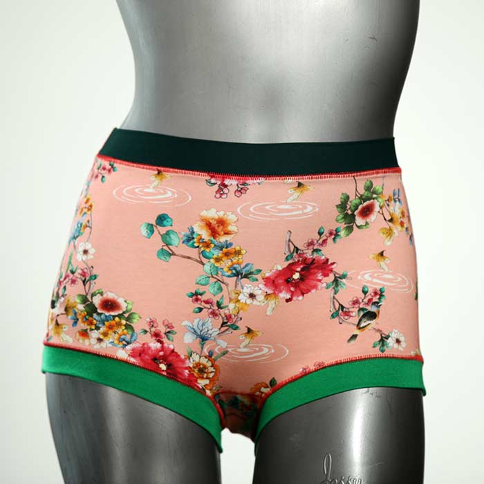 nachhaltige bunte gemusterte süße High waist Hotpant aus Baumwolle, Unterwäsche für Damen