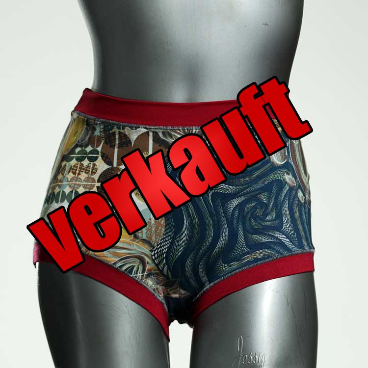 ökologische günstige gemusterte bunte High waist Hotpant aus Baumwolle, Unterwäsche für Damen