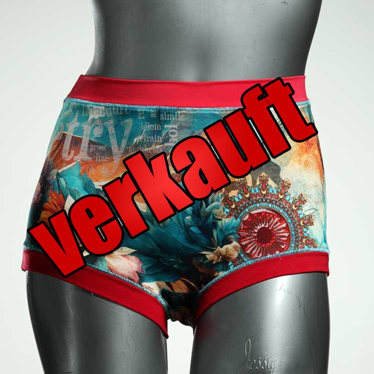 ökologische süße handgemachte gemusterte High waist Hotpant aus Baumwolle, Unterwäsche für Damen