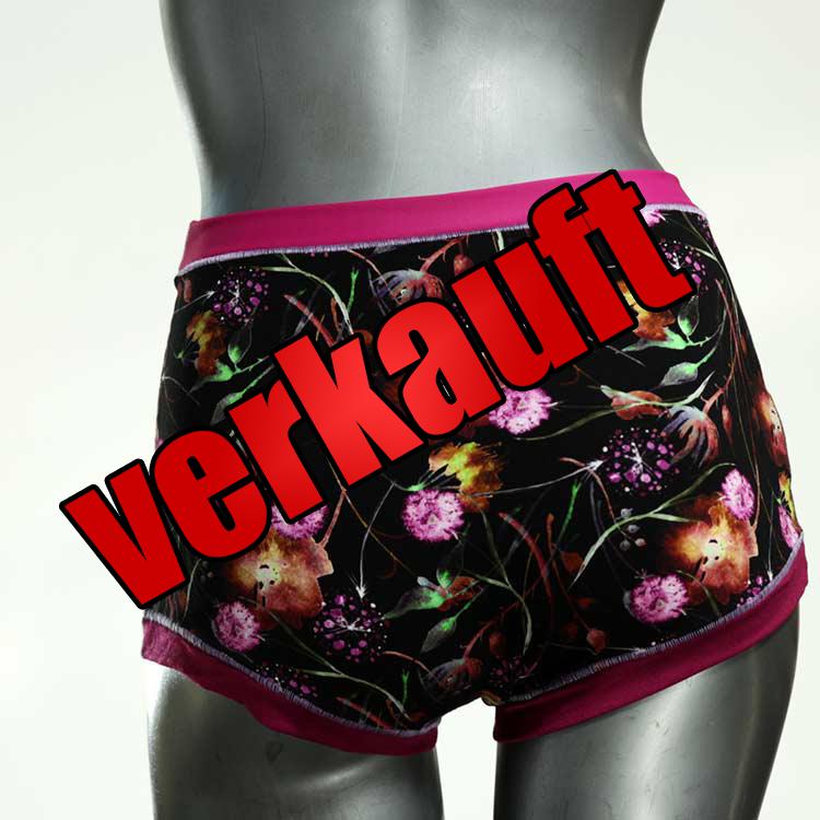 handgemachte nachhaltige gemusterte bequeme High waist Hotpant aus Baumwolle, Unterwäsche für Damen