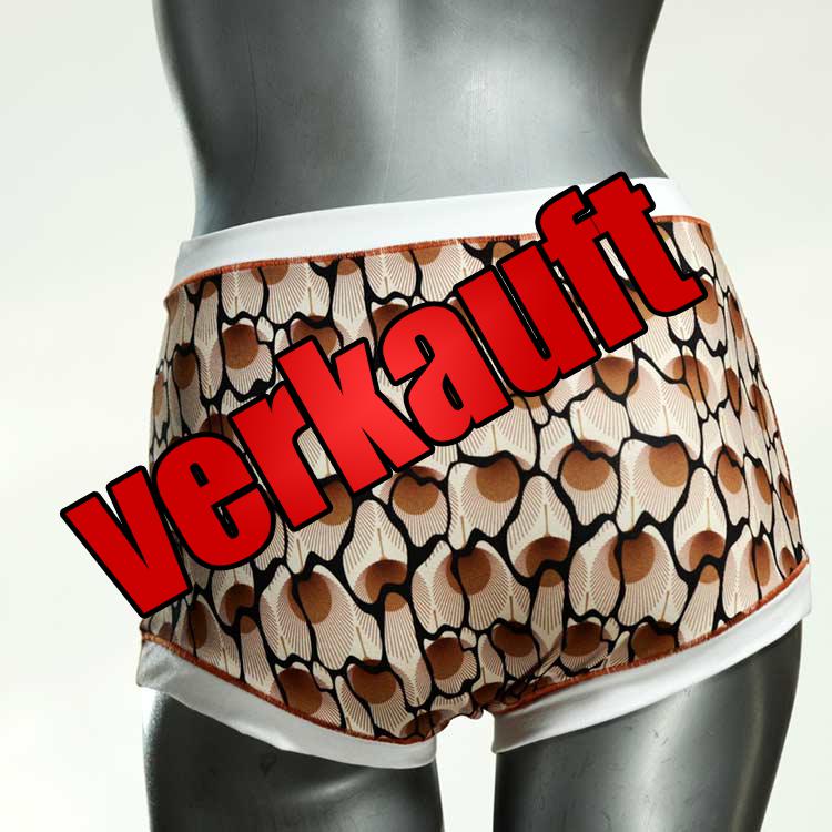 gemusterte farbige handgemachte bunte High waist Hotpant aus Baumwolle, Unterwäsche für Damen