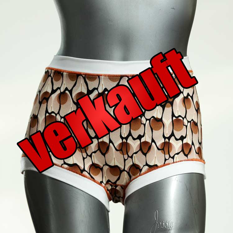 gemusterte farbige handgemachte bunte High waist Hotpant aus Baumwolle, Unterwäsche für Damen