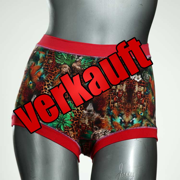 gemusterte ökologische farbige attraktive High waist Hotpant aus Baumwolle, Unterwäsche für Damen
