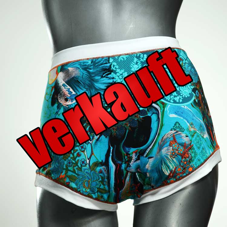 nachhaltige farbige ökologische gemusterte High waist Hotpant aus Baumwolle, Unterwäsche für Damen