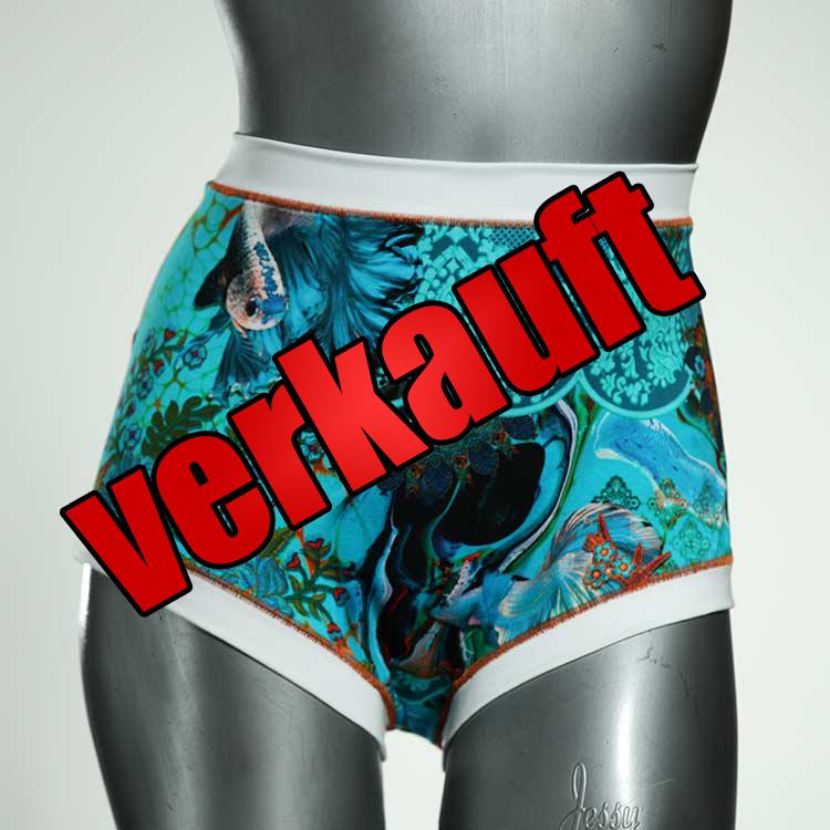 nachhaltige farbige ökologische gemusterte High waist Hotpant aus Baumwolle, Unterwäsche für Damen