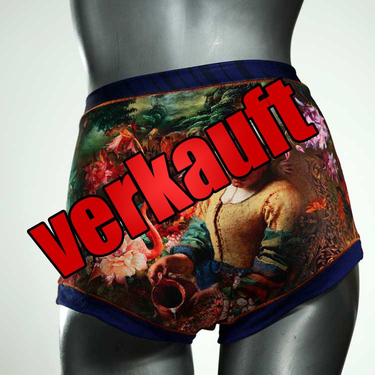 farbige gemusterte handgemachte bunte High waist Hotpant aus Baumwolle, Unterwäsche für Damen