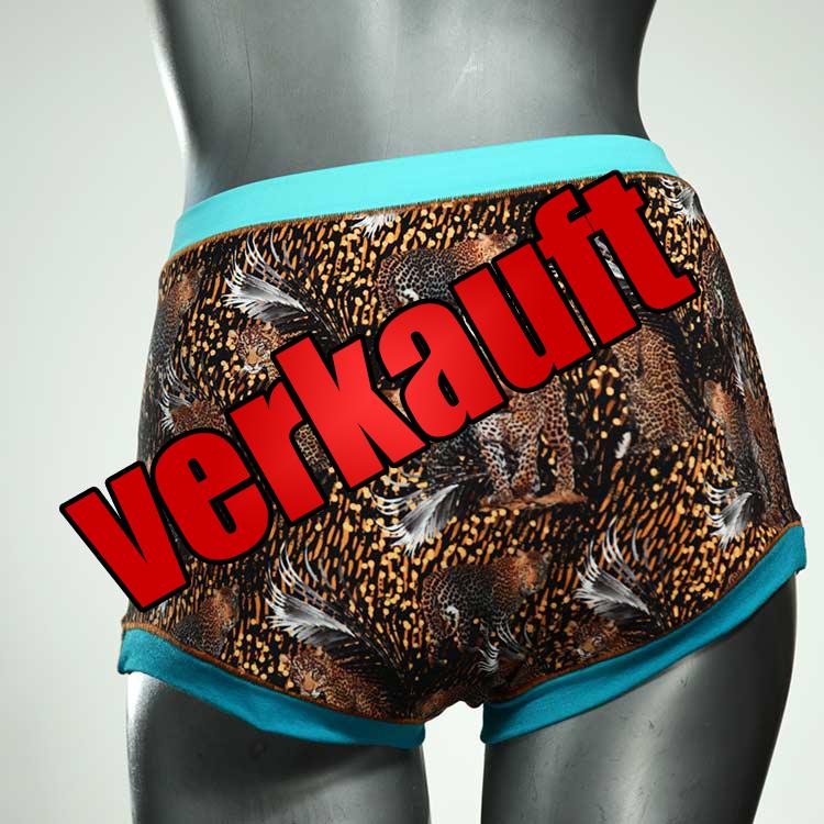 handgemachte ökologische farbige gemusterte High waist Hotpant aus Baumwolle, Unterwäsche für Damen