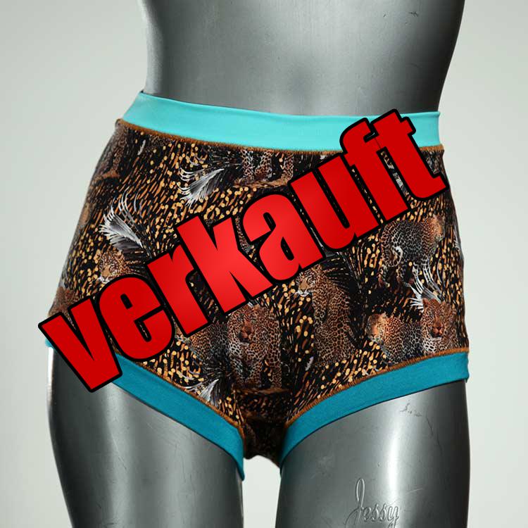 handgemachte ökologische farbige gemusterte High waist Hotpant aus Baumwolle, Unterwäsche für Damen
