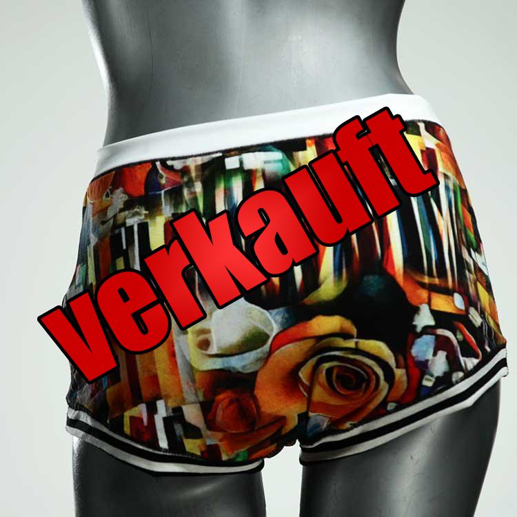 farbige bunte handgemachte gemusterte High waist Hotpant aus Baumwolle, Unterwäsche für Damen
