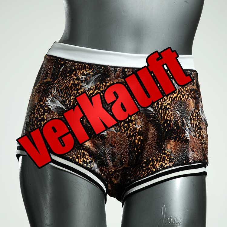 farbige bunte handgemachte gemusterte High waist Hotpant aus Baumwolle, Unterwäsche für Damen