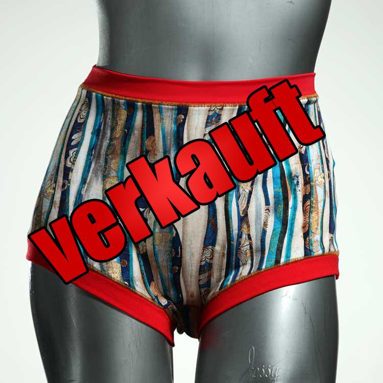 bequeme nachhaltige gemusterte handgemachte High waist Hotpant aus Baumwolle, Unterwäsche für Damen