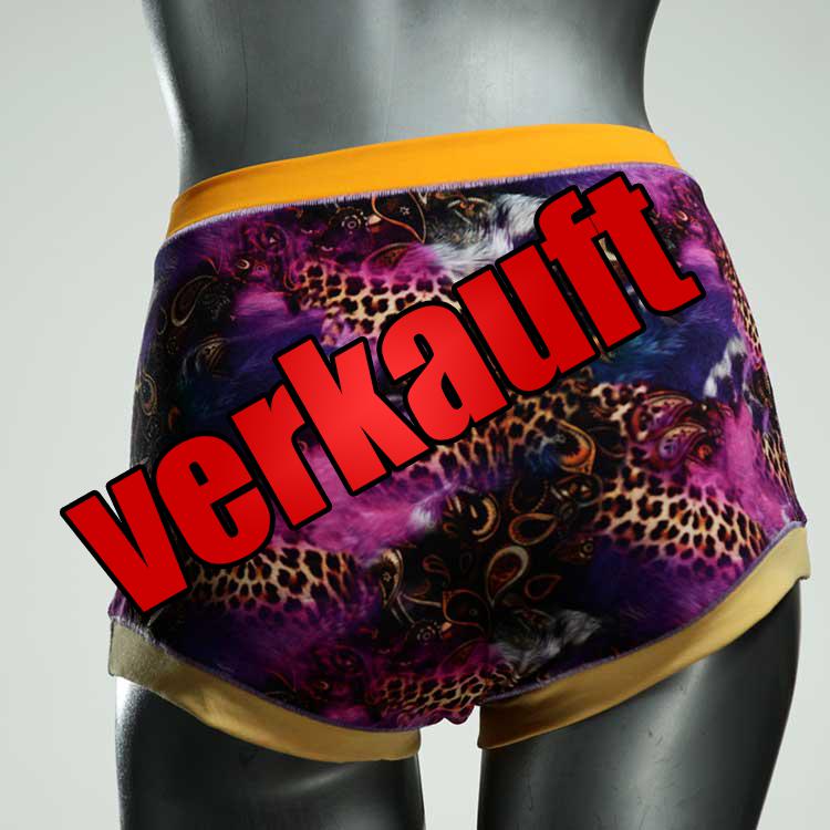 günstige gemusterte farbige ökologische High waist Hotpant aus Baumwolle, Unterwäsche für Damen