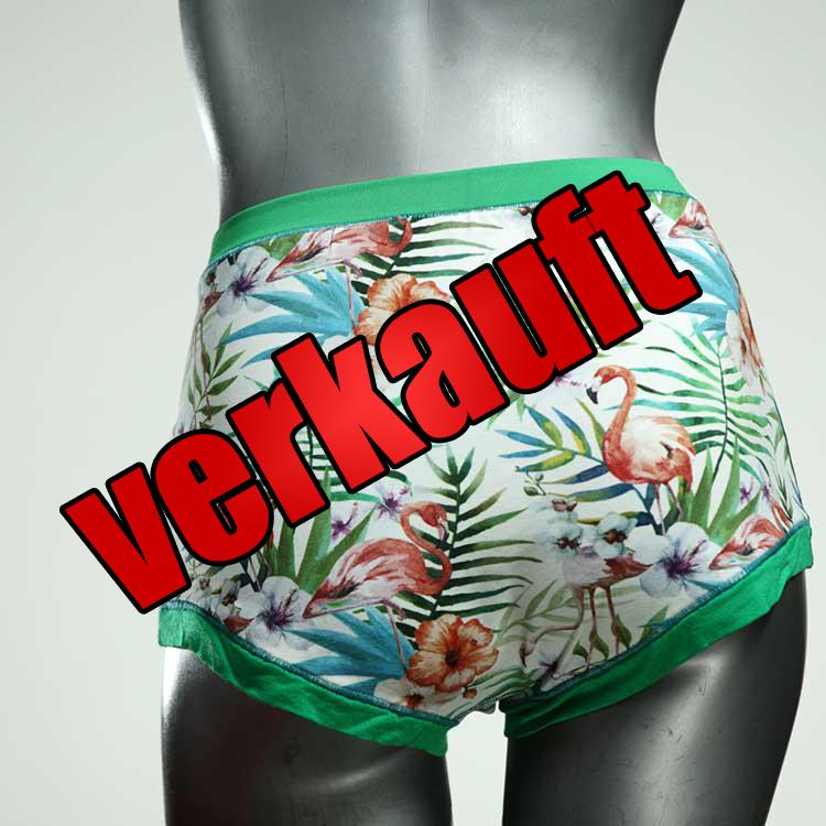 nachhaltige preiswerte handgemachte gemusterte High waist Hotpant aus Baumwolle, Unterwäsche für Damen