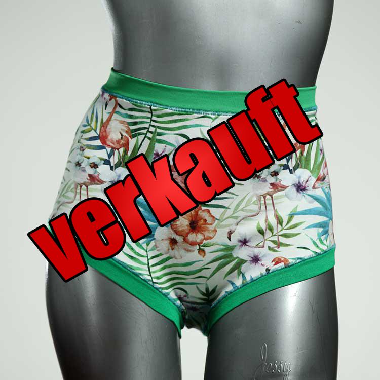 nachhaltige preiswerte handgemachte gemusterte High waist Hotpant aus Baumwolle, Unterwäsche für Damen