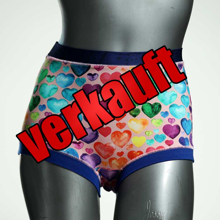 farbige bequeme handgemachte gemusterte Highwaist aus Biobaumwolle, Unterwäsche für Damen