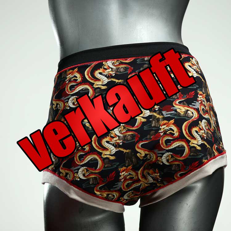 ökologische schöne farbige gemusterte High waist Hotpant aus Baumwolle, Unterwäsche für Damen