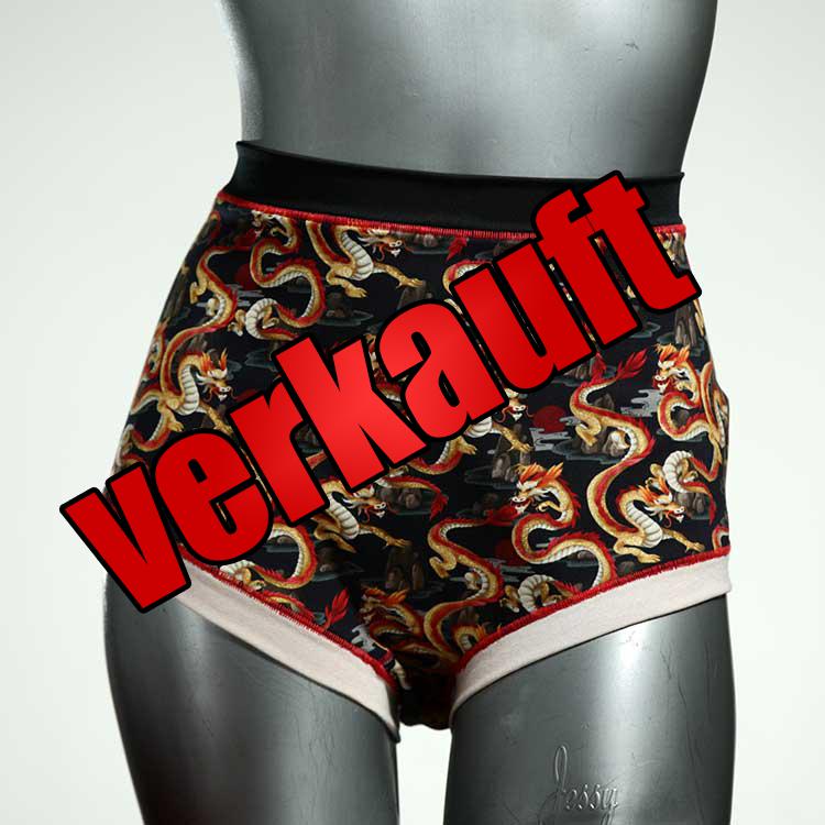 ökologische schöne farbige gemusterte High waist Hotpant aus Baumwolle, Unterwäsche für Damen