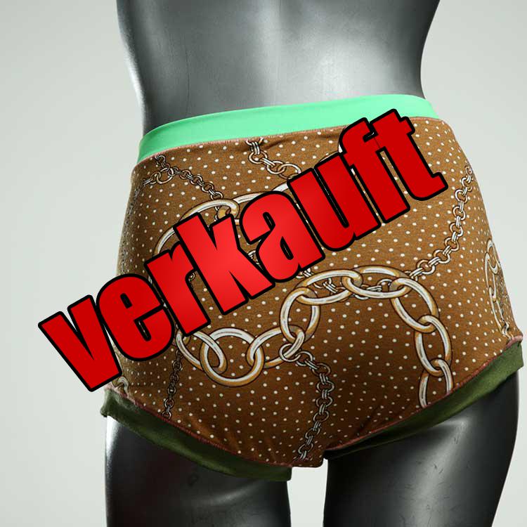 gemusterte bunte handgemachte ökologische High waist Hotpant aus Baumwolle, Unterwäsche für Damen