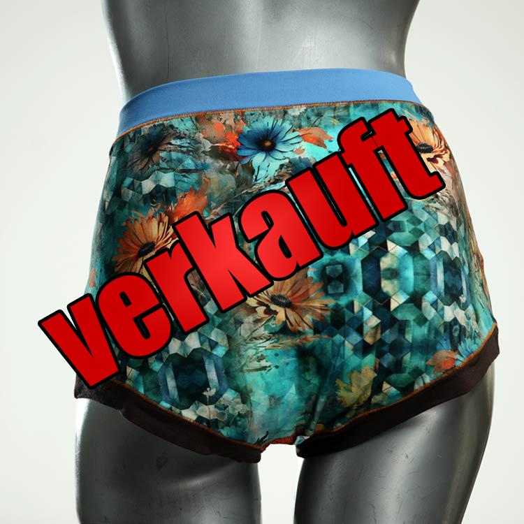 gemusterte handgemachte ökologische nachhaltige High waist Hotpant aus Baumwolle, Unterwäsche für Damen