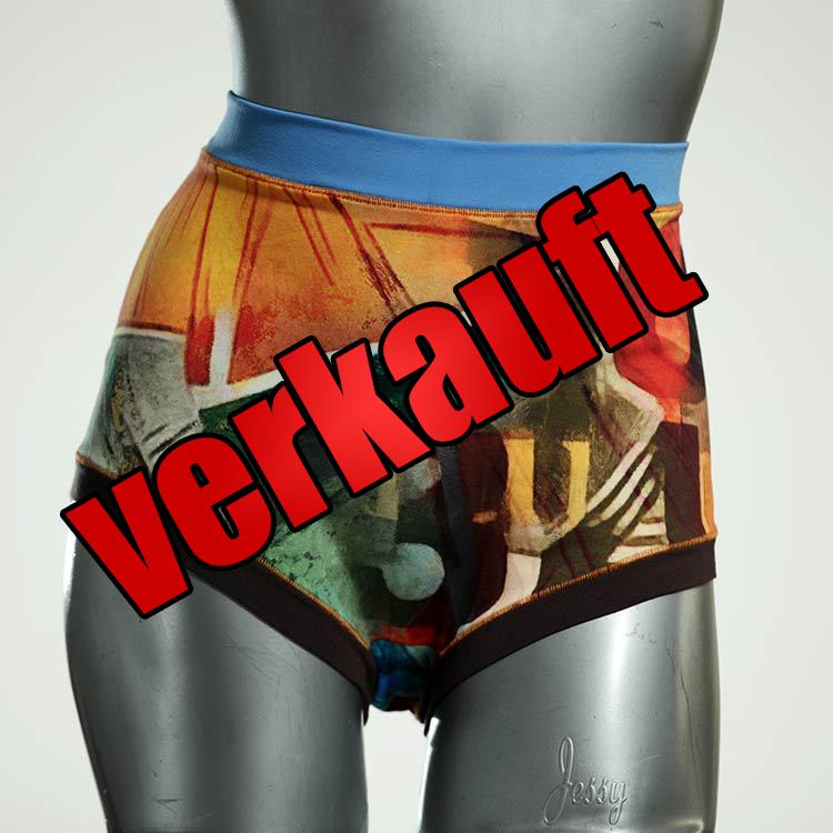 gemusterte handgemachte ökologische nachhaltige High waist Hotpant aus Baumwolle, Unterwäsche für Damen