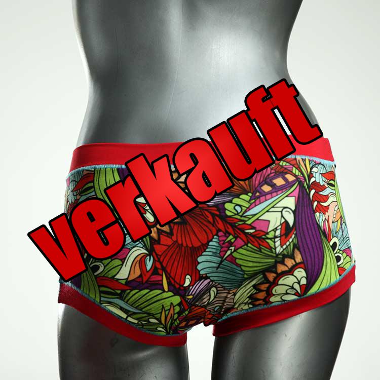 bunte farbige handgemachte ökologische Hotpant aus Baumwolle, Unterwäsche für Damen