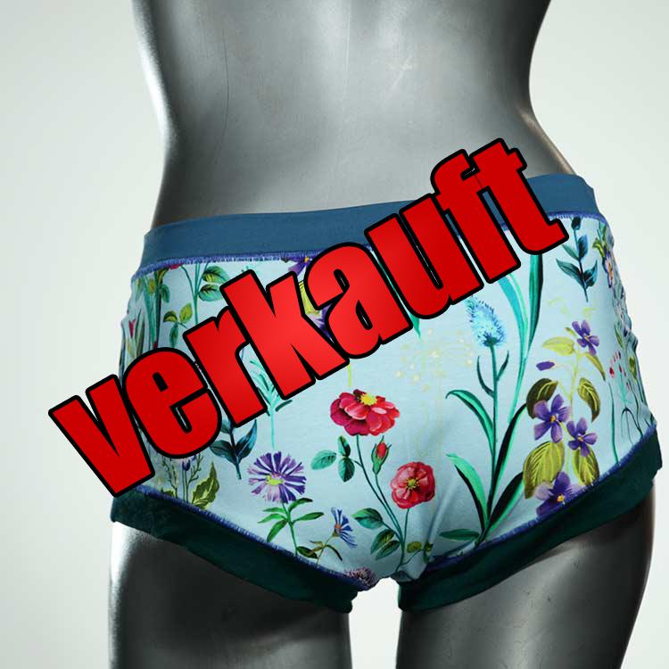 bunte farbige handgemachte ökologische Hotpant aus Baumwolle, Unterwäsche für Damen