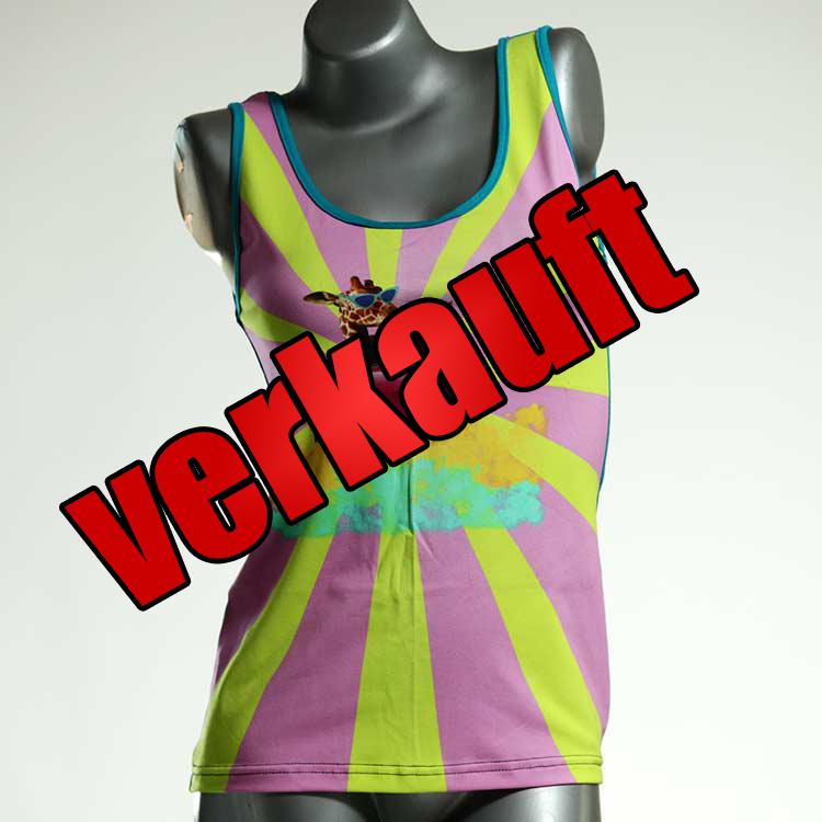 bequeme bunte preiswerte gemusterte Top aus Baumwolle, Unterhemd für Damen