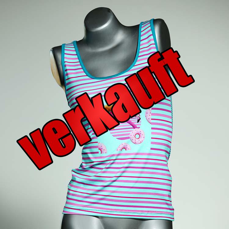 bunte gemusterte farbige nachhaltige Top aus Baumwolle, Unterhemd für Damen